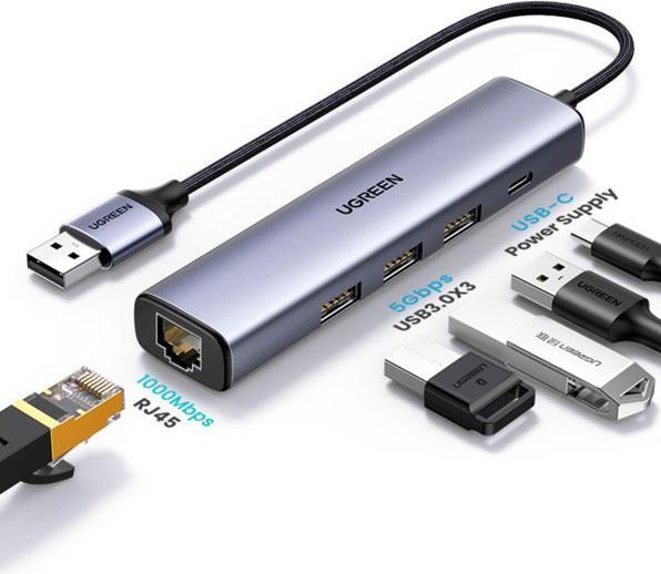 Actual product image Ugreen 5in1 Adapter (USB-A, 5 Ports)