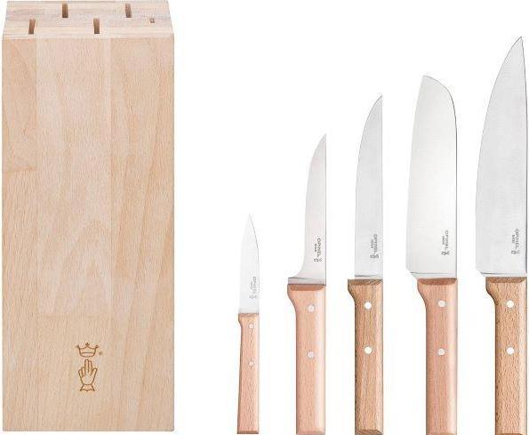Opinel 002403 PARALLELE MEAT knife block with 5 knives