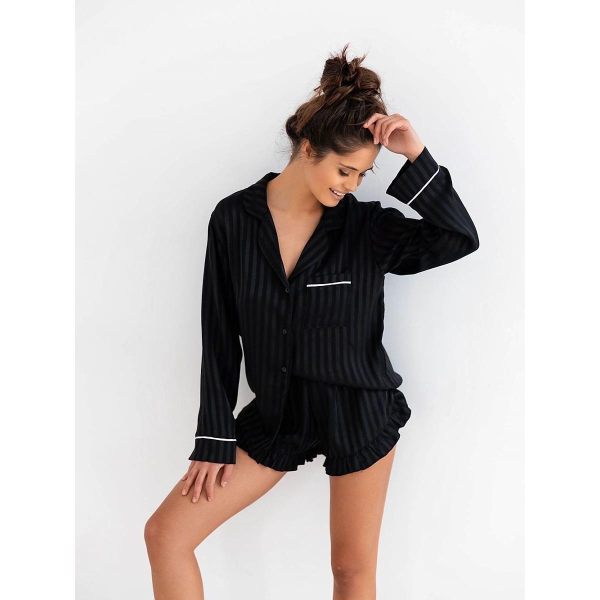Sensis, Damen, Pyjama, Pyjama, Schwarz, (XL)