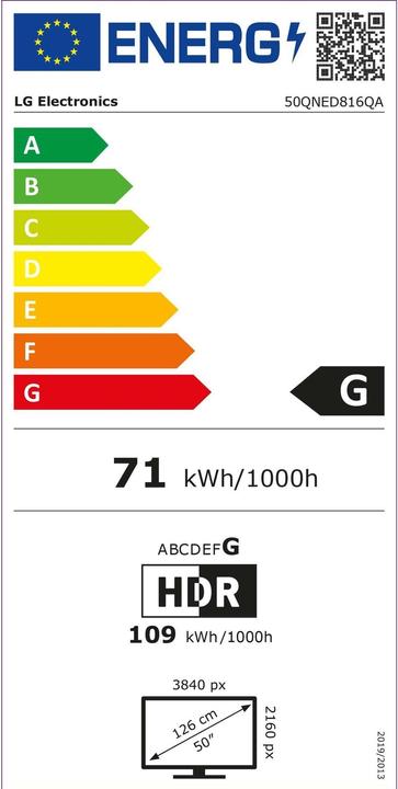 Energy Label LG 50QNED819 (50", QNED81, LED, 4K, 2022)