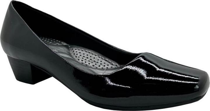 Produktbild Boulevard Ladies Patent PU Niedrig Heel Court Schuhe (37)