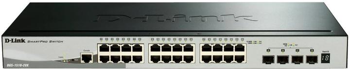 Productafbeelding D-Link DGS-1510-28X Smart Managed Gigabit Stack Switch 4x 10G (28 Havens)