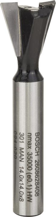 Produktbild Bosch Professional Zubehör Zinkenfräser, 8 mm, D1 14 mm, L 14 mm, G 55 mm, 15°