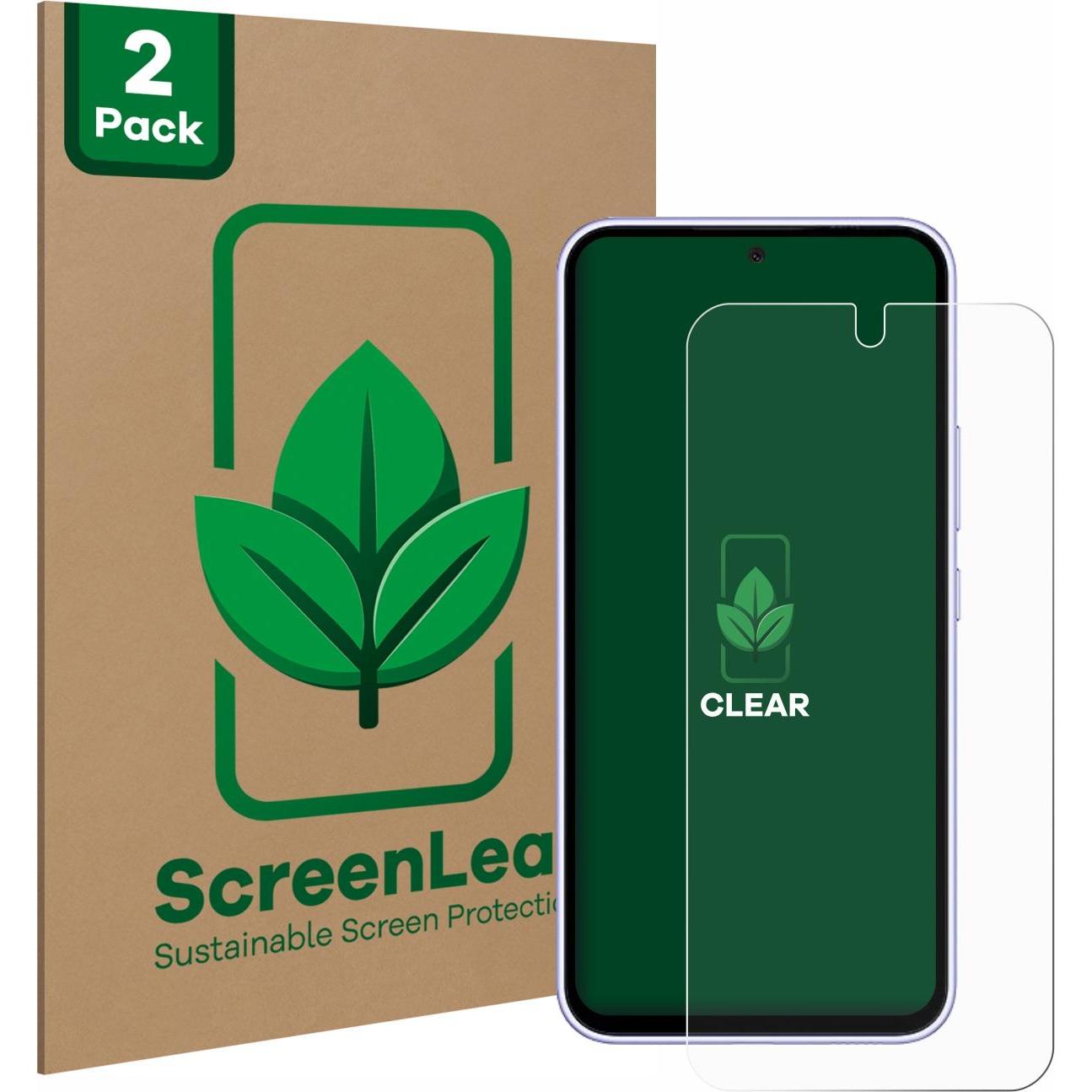 Thumbnail - ScreenLeaf Schutzfolie nachhaltiger Displayschutz Displayschutzfolie Folie Klar Transparent (2 Stück, Samsung Galaxy A54...