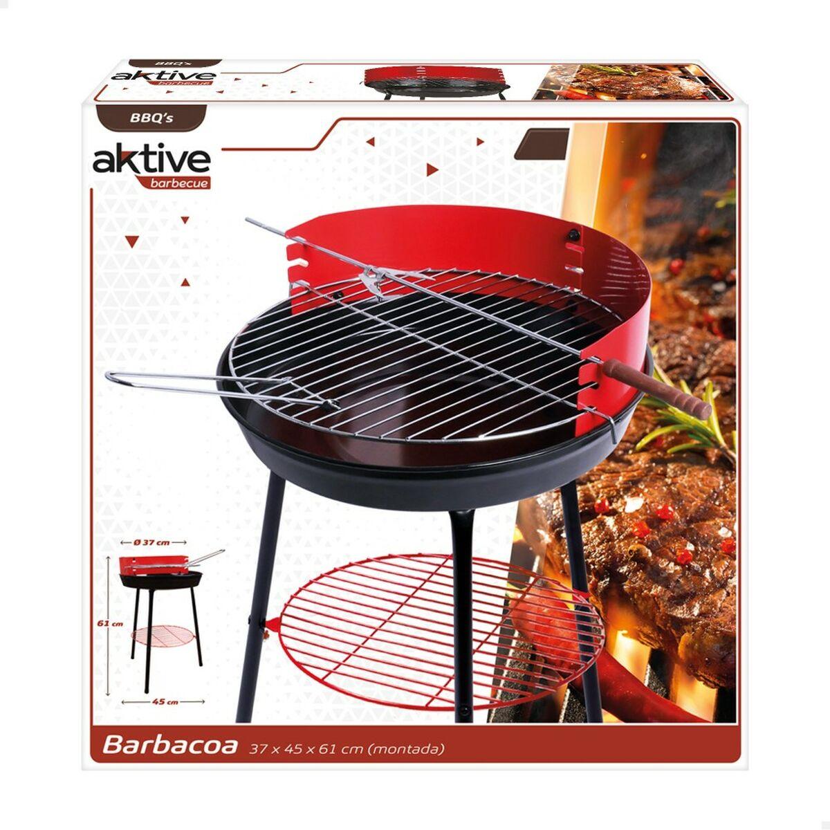 Thumbnail - Aktive, Holzkohlegrill, Grill Tragbarer Holz Eisen Ø 38 cm 37 x 61 x 45 cm (6 Stück) Rot