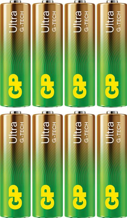 Image du produit GP Batteries GP - Piles alcalines ultra, taille AA, 15AU/LR6, 1.5V, 8-packs (8 pcs, AA)