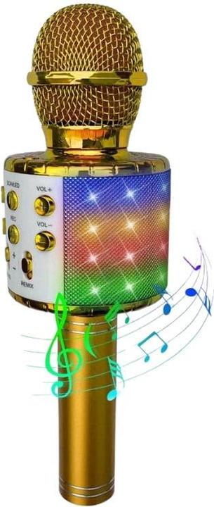 Immagine prodotto Toyrock Party Fun Lights - Microfono per karaoke con altoparlante - Oro (605602)
