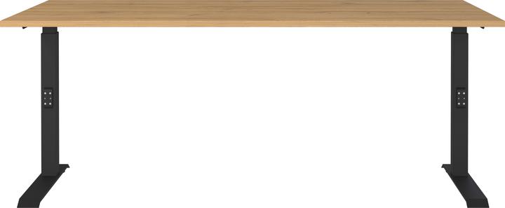Actual product image Germania DOWNEY height-adjustable desk grandson oak rectangular, C-foot frame black 180 (180 x 80 x 91 cm)