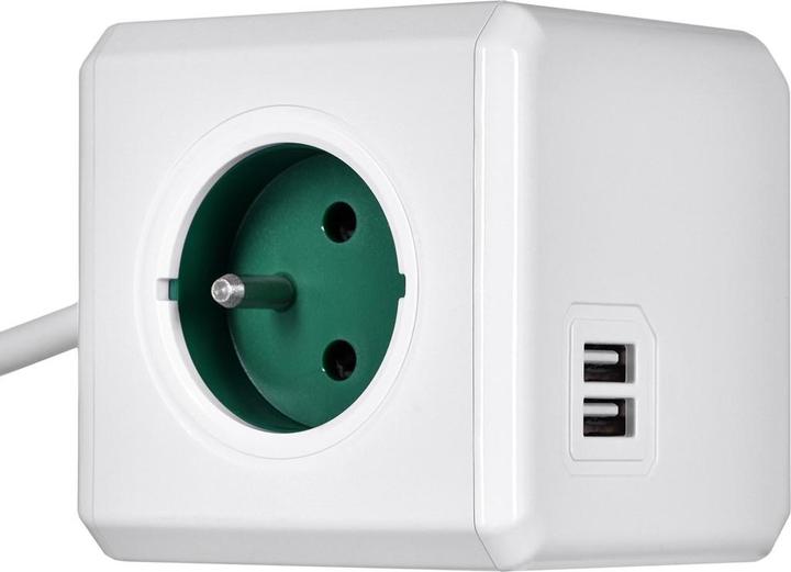 Actual product image Allocacoc 2402GN/FREUPC Indoor 1.5m Green (4x, CEE 7/5, 1.50 m)