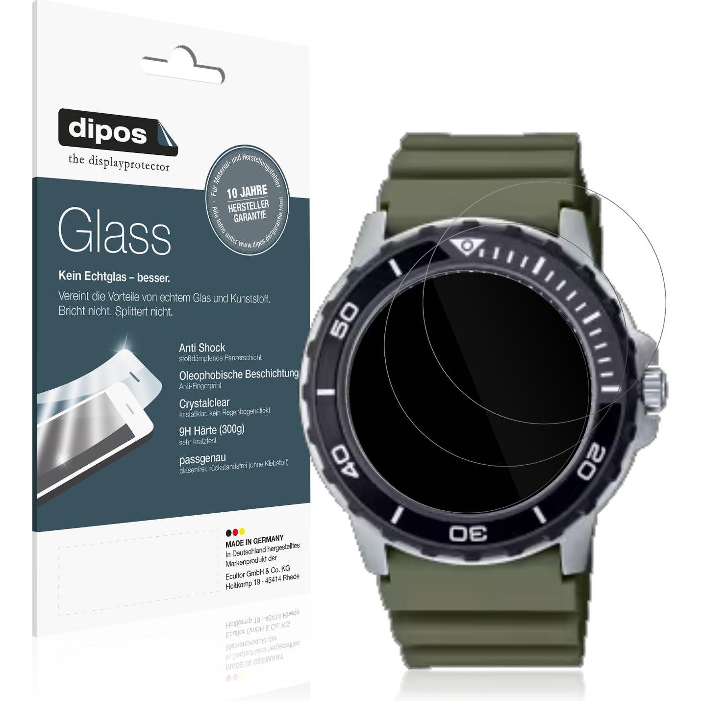 Dipos Anti-Shock Displayschutz 9H, Smartwatch Schutzfolie, Transparent