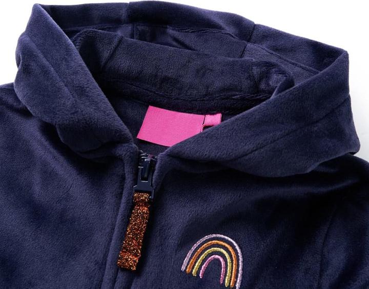 Produktbild vidaXL Kinder-Kapuzenjacke Marineblau 128,Material: 94 % Polyester (128)