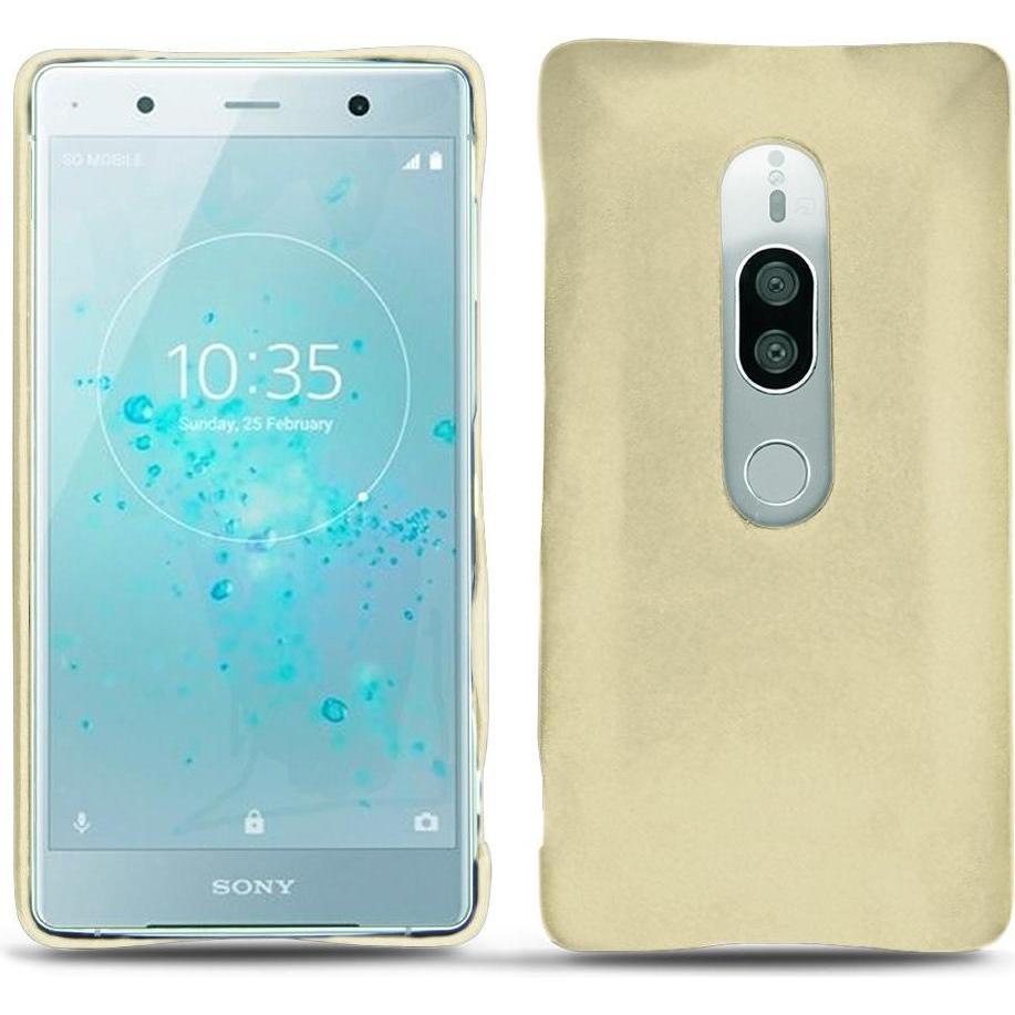 Noreve Lederschutzhülle (Sony Xperia XZ2 Premium), Smartphone Hülle, Beige
