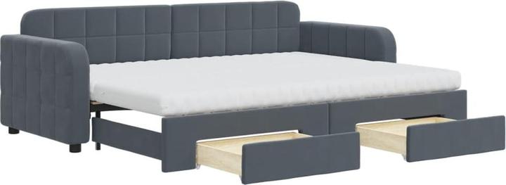 Produktbild vidaXL Tagesbett Ausziehbar mit Schubladen 80 x 200 cm Samt (Bettsofa)