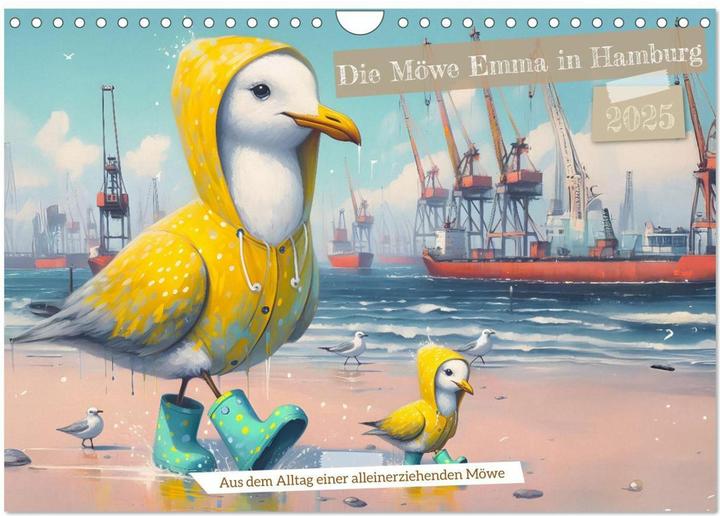 Actual product image Die Mwe Emma in Hamburg (Wandkalender 2025 DIN A4 quer), Monatskalender (A4)