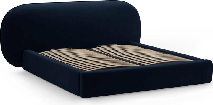 Actual product image Micadoni Velvet Storage Bed With Headboard, "Ovalo", Royal Blue, 234x250x96 Made in Europe (160 x 200 cm)