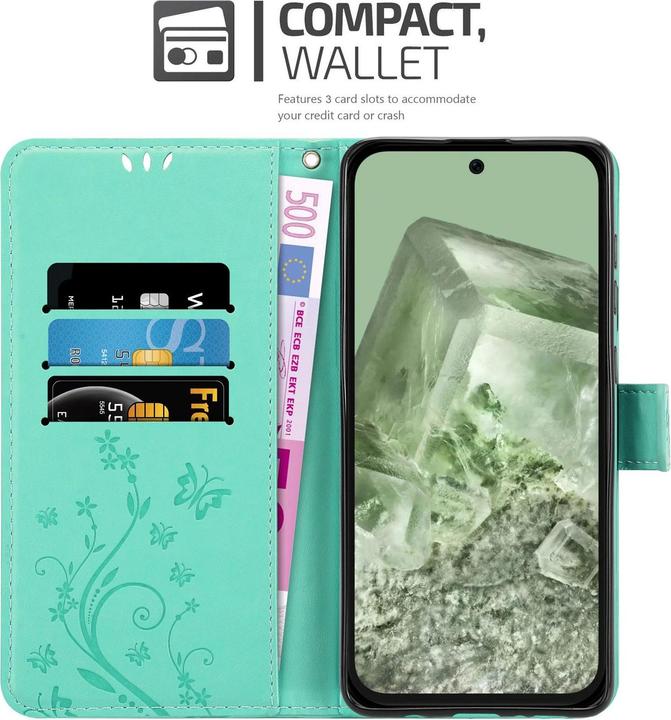 Actual product image Cadorabo Case for Google Pixel 8A Flower Book (Google Pixel 8a)