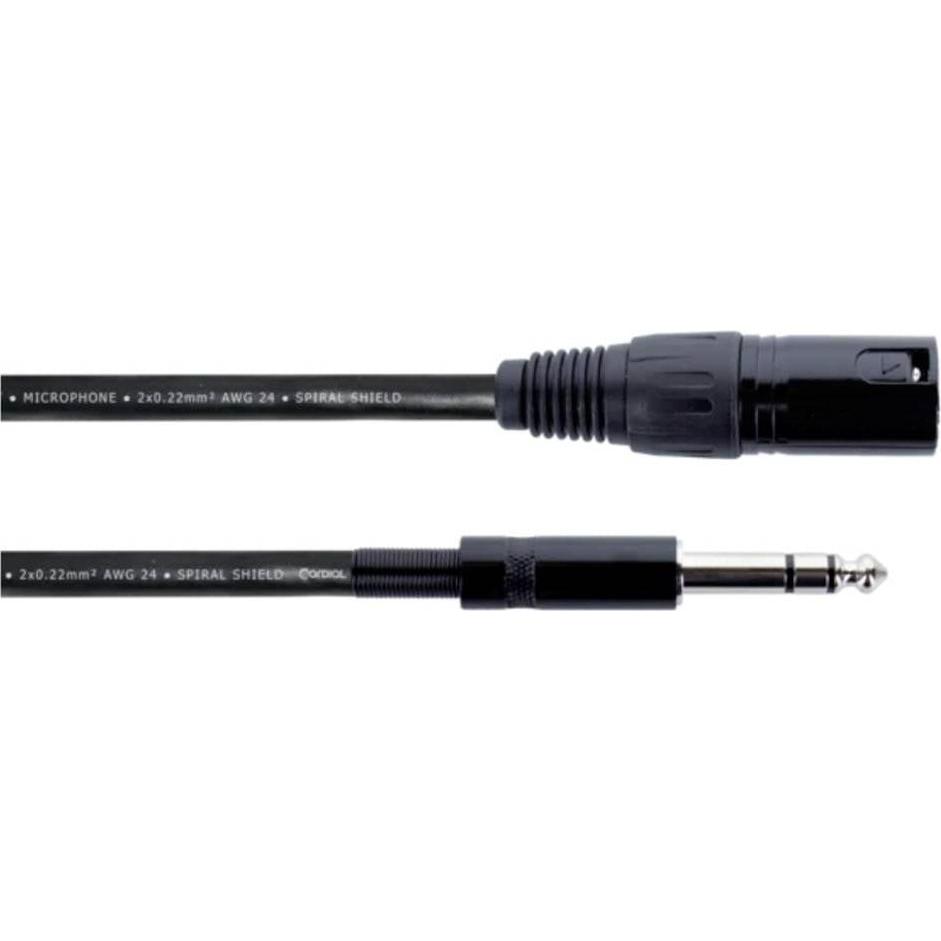 Cordial EM 3 MV XLR Verbindungskabel (1x XLR-Stecker 3 polig - 1x Klinkenstecker (3 m, XLR), Audio Kabel