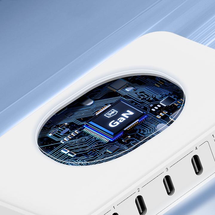 Produktbild 3MK Hyper Charger PowerMax 100W 4xUSB-C + 2xUSB-A stacja ładująca z ład. indukcyjną QC+PD (100 W, 7 Ports)