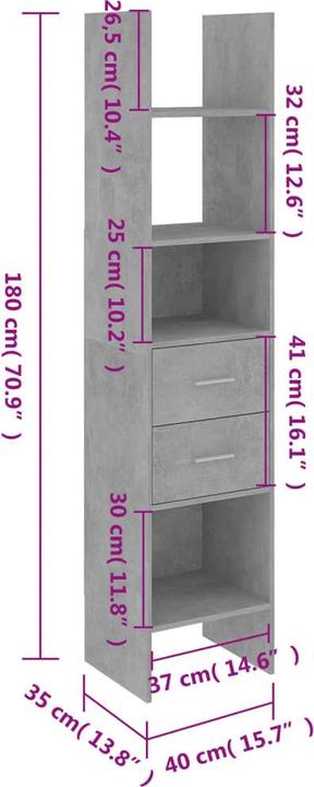 Immagine prodotto vidaXL Leonhard (40 x 35 x 180 cm)