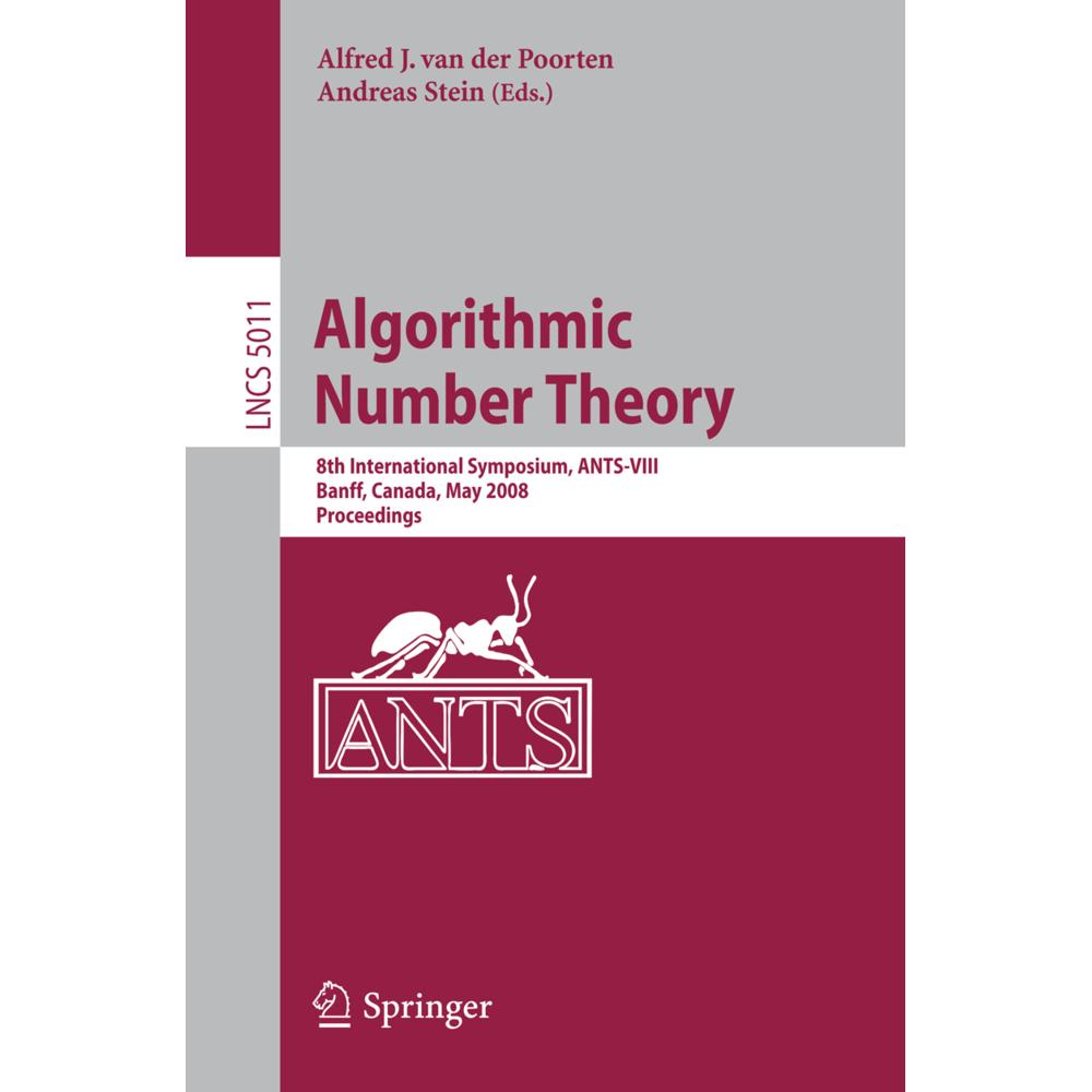 Algorithmic Number Theory, Fachbücher von Alf J. van der Poorten, Andreas Stein