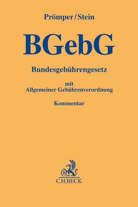 Produktbild BGebG (Deutsch, Prömper, Stefan(Dr.)/Stein, Thomas, 2019)