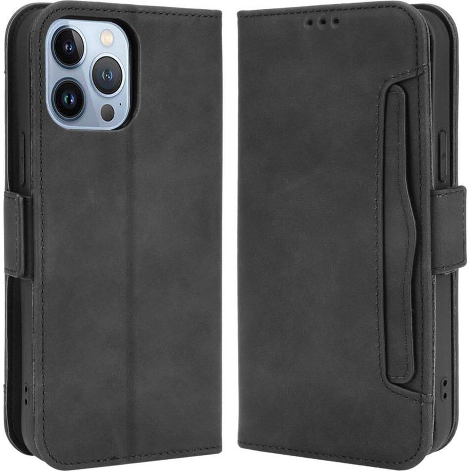 Cover-Discount iPhone 14 Pro Max - Etui mit vielen Kartenfächer schwarz (Apple iPhone 14 Pro Max), Smartphone Hülle, Sch...