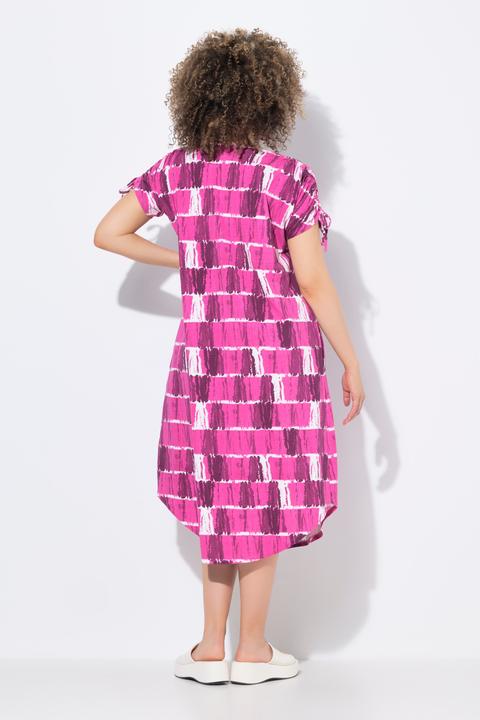 Actual product image Ulla Popken Batik Striped Gathered Shoulders Dress (50, 52)