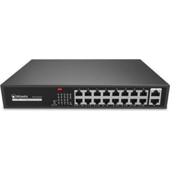 Atlantis Land NetPower G18PoE16 Non gestito Fast Ethernet (10/100) Supporto Power over Ethernet (PoE, Switch di rete