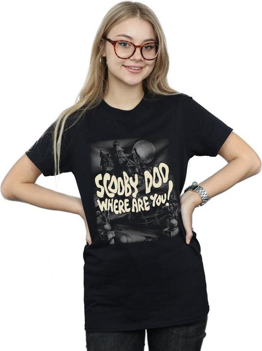 Actual product image Scooby Doo Womens/Ladies Where Are You? Cotton Boyfriend T-Shirt (XL)