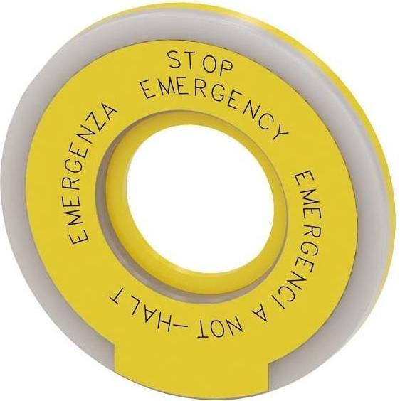 Actual product image Siemens Labelling plate for EMERGENCY STOP 3SU1901-0BD31-0NB0