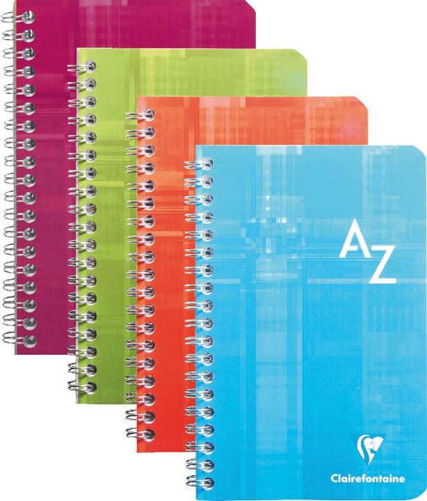 Actual product image Clairefontaine Spiral notebook with index A -Z (Special, Checked, Soft cover)