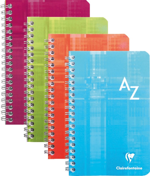 Actual product image Clairefontaine Spiral notebook with index A -Z (Special, Checked, Soft cover)