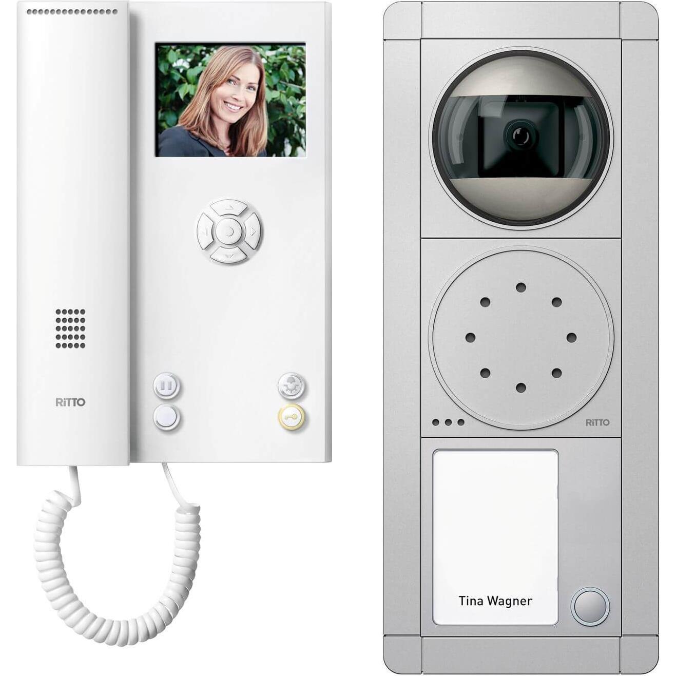 Schneider Electric, Klingel + Türsprechanlage, PortierVideoSetWEsilber/weiss