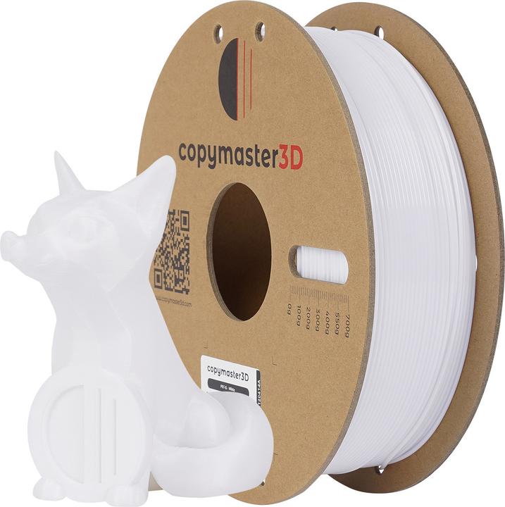 Actual product image Copymaster3D PET-G Filament for 3D Printer, 1.75 mm, White (PETG-GF, 1.75 mm, White)