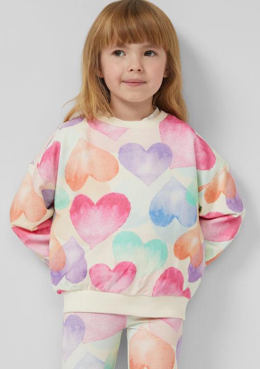 Produktbild s.Oliver Sweatshirt Oversize-Sweatshirt mit All-over-Print (98)