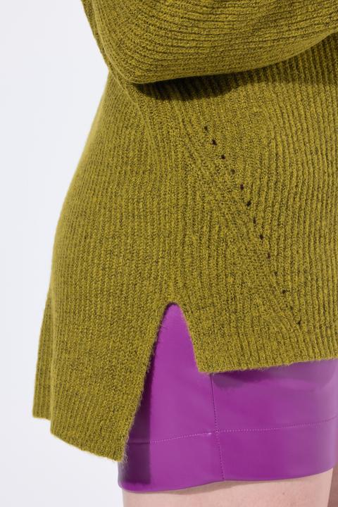 Immagine prodotto Ulla Popken Maglione dolcevita dal taglio oversize in maglia a costine con maniche lunghe (50, 52)