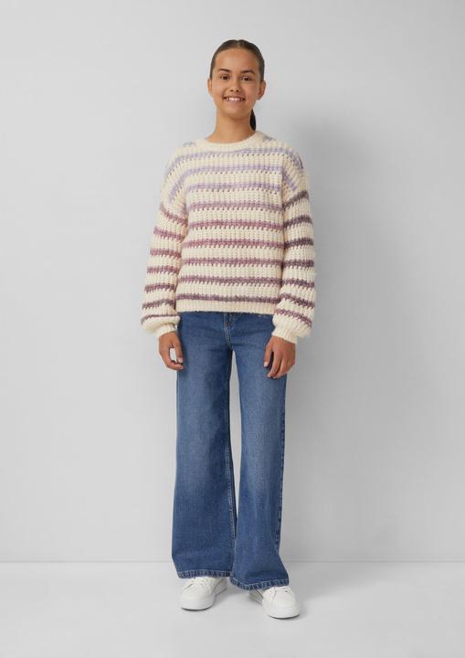 Produktbild s.Oliver Strickpullover Gestreifter Grobstrickpullover im Loose Fit (134, 140)