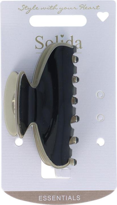 Produktbild Solida Haarklammer schwarz/beige gross shiny