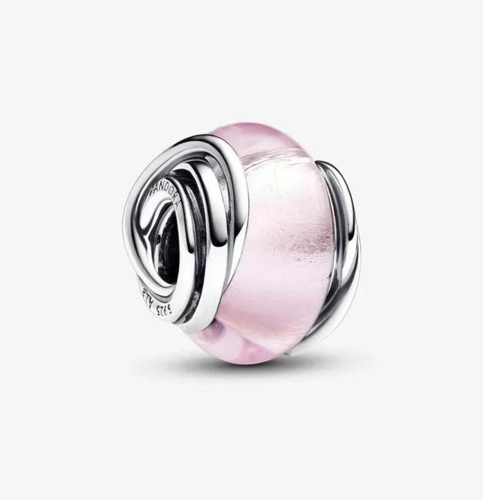 Image du produit Pandora Charm cercle en verre de Murano (Argent massif 925 et verre de Murano rose)