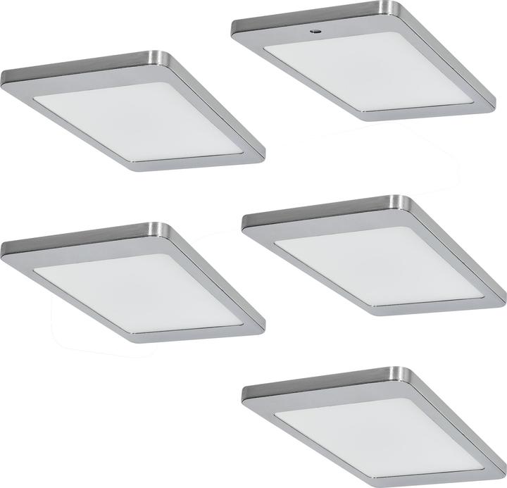 Brinkdöpke LED Küchen Unterbauleuchte Kyra 5 x 4,8 W warmweiss Edelstahloptik Dimmer Flächen-LED *5