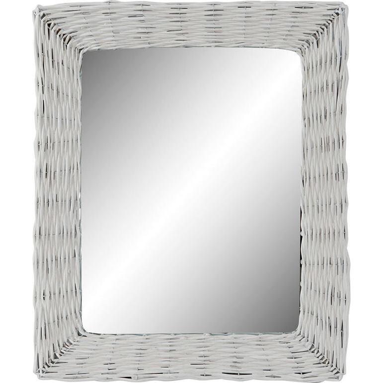 DKD Home Decor, Specchio, Wall mirror White Cottage Braiding 53,5 x 4 x 62,5 cm (53.50 x 4 cm)