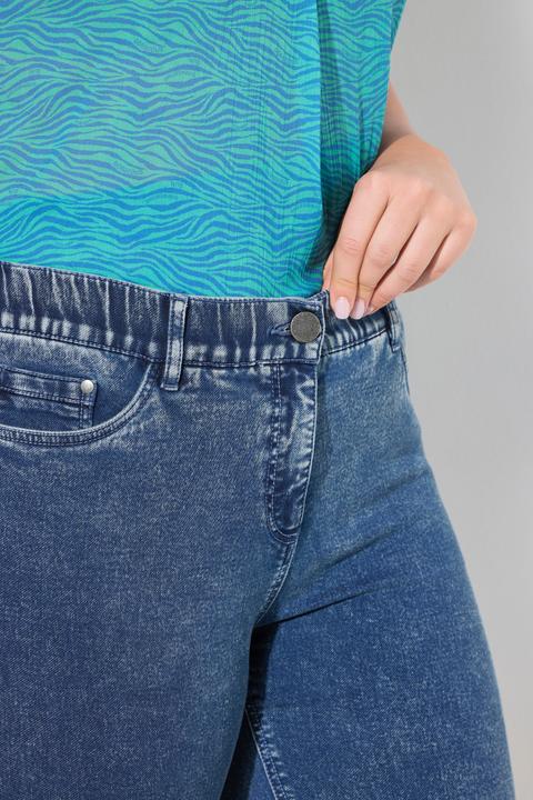 Produktbild Ulla Popken Capri Sarah, Denimsweat, Jeansoptik, Gürtelschlaufen (52)