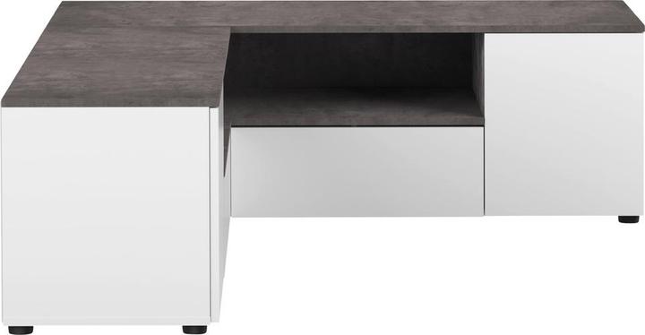 Actual product image Temahome Angle TV Stand white and concrete look (40 x 46 cm)