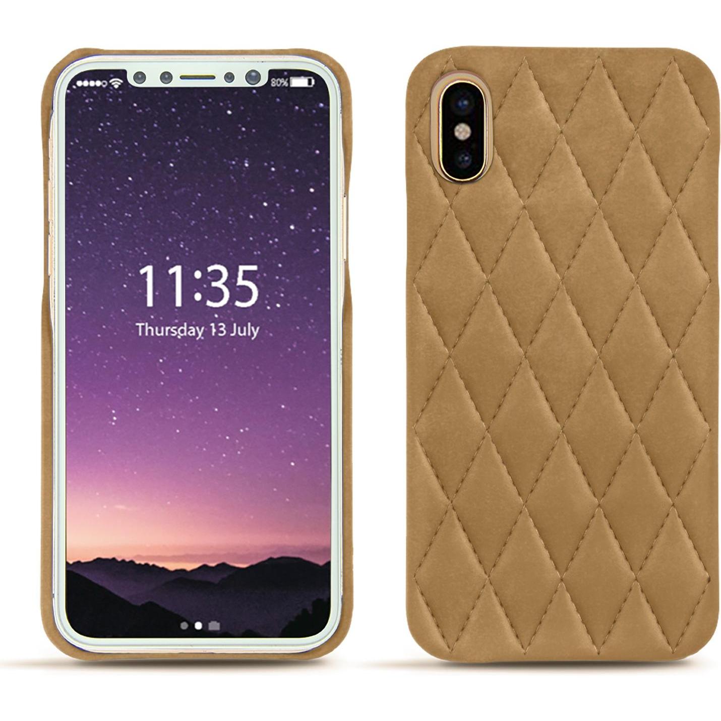 Noreve Lederschutzhülle (Apple iPhone X), Smartphone Hülle, Braun