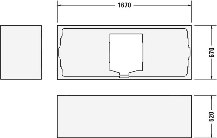 Actual product image Duravit Rectangular bathtub moulded body bath D-Code 70 x 170 cm white smooth 7000970000000 (110 l, 170 cm, 70 cm)