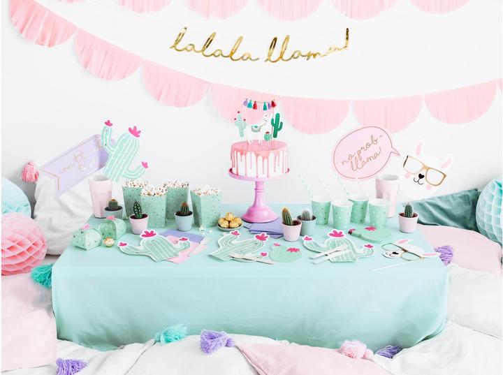 Actual product image Partydeco Popcorn box - Mint with dots (6 pieces) (6 x)