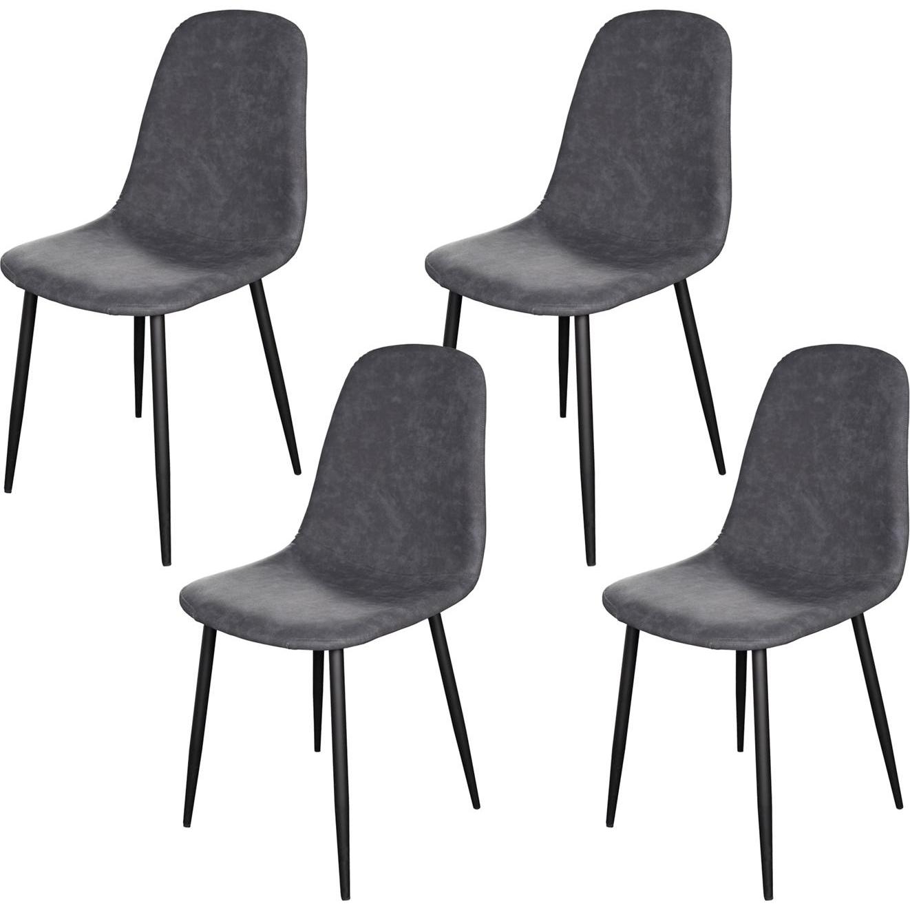 HTI-Living, Stühle, Esszimmerstuhl Kunstleder 4er Set Savannah Antikgrau
