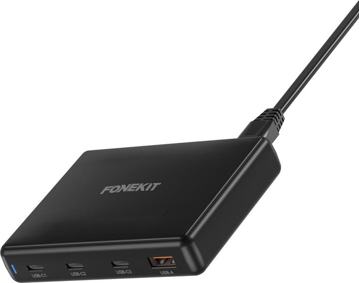 Produktbild FoneKit PD 140W Wall Charger, 3 x USB-C + 1 x USB-A, black (140 W, 4 Ports)