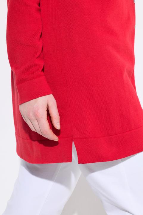Produktbild Ulla Popken Long-Strickjacke, V-Ausschnitt, Langarm, Pima Cotton (58)