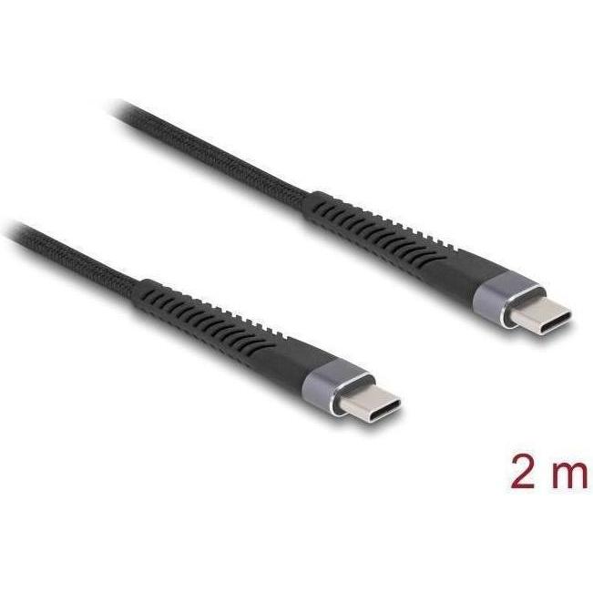 Delock USB 2.0 Kabel USB Type-C Stecker zu Stecker mit verlä (2 m, USB 2.0), USB Kabel